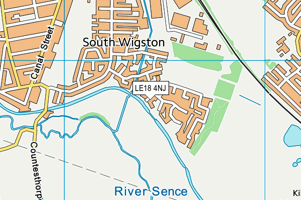 LE18 4NJ map - OS VectorMap District (Ordnance Survey)