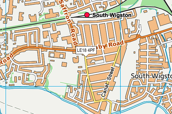 LE18 4PF map - OS VectorMap District (Ordnance Survey)