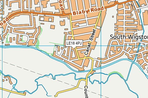 LE18 4PJ map - OS VectorMap District (Ordnance Survey)