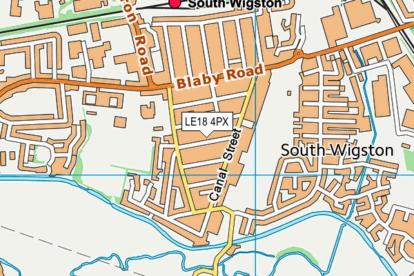 LE18 4PX map - OS VectorMap District (Ordnance Survey)