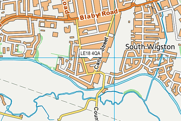 LE18 4QA map - OS VectorMap District (Ordnance Survey)
