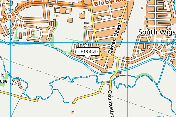 LE18 4QD map - OS VectorMap District (Ordnance Survey)