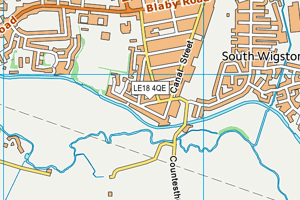 LE18 4QE map - OS VectorMap District (Ordnance Survey)