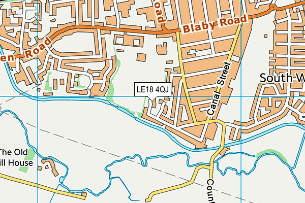 LE18 4QJ map - OS VectorMap District (Ordnance Survey)