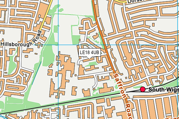 LE18 4UB map - OS VectorMap District (Ordnance Survey)