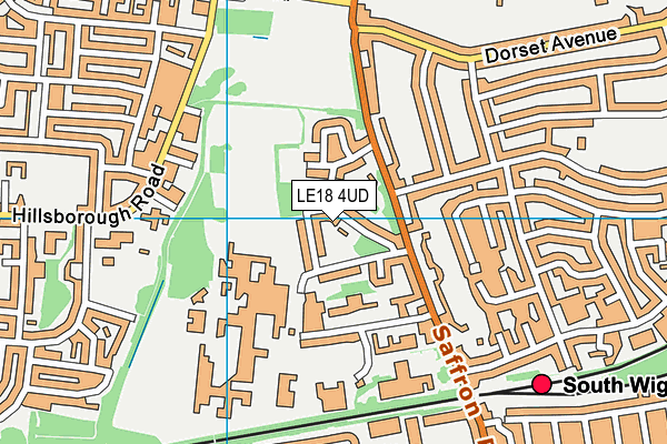 LE18 4UD map - OS VectorMap District (Ordnance Survey)