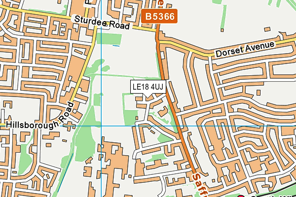 LE18 4UJ map - OS VectorMap District (Ordnance Survey)
