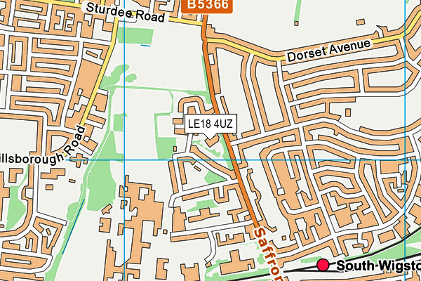 LE18 4UZ map - OS VectorMap District (Ordnance Survey)