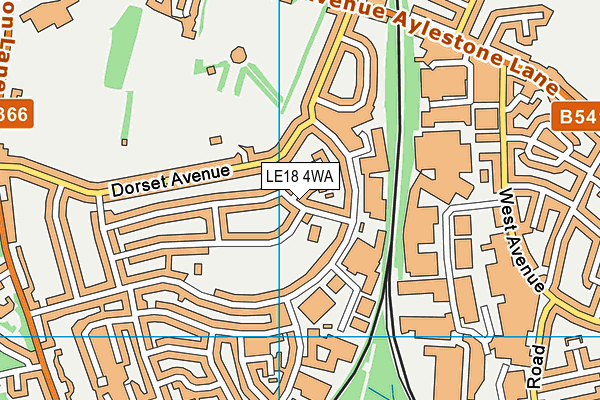 LE18 4WA map - OS VectorMap District (Ordnance Survey)
