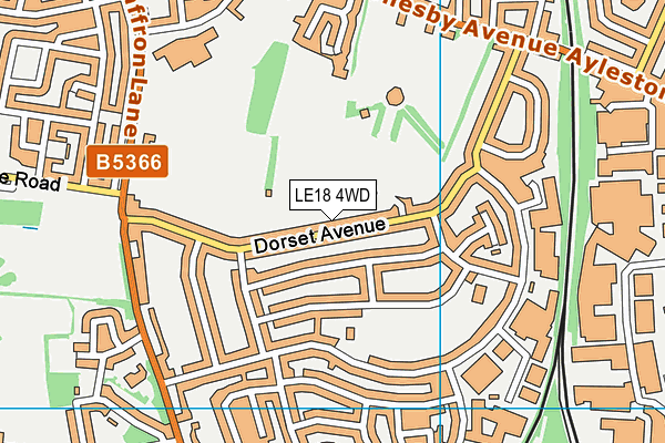 LE18 4WD map - OS VectorMap District (Ordnance Survey)
