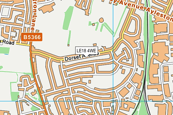 LE18 4WE map - OS VectorMap District (Ordnance Survey)