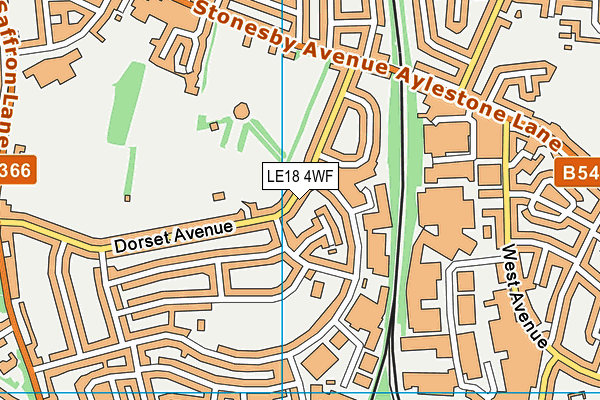 LE18 4WF map - OS VectorMap District (Ordnance Survey)