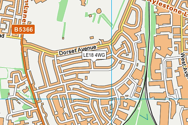 LE18 4WG map - OS VectorMap District (Ordnance Survey)