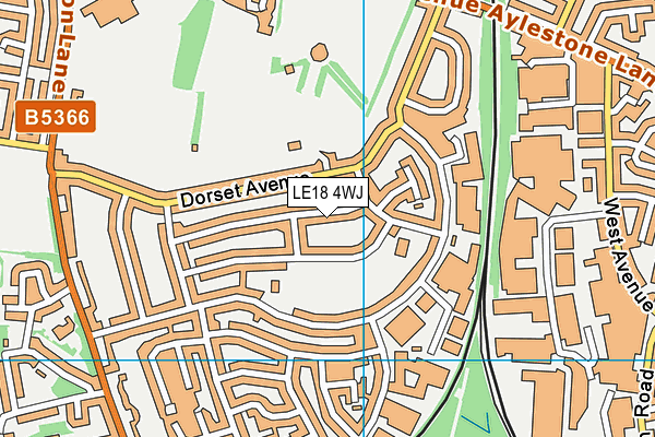 LE18 4WJ map - OS VectorMap District (Ordnance Survey)