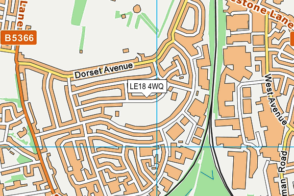 LE18 4WQ map - OS VectorMap District (Ordnance Survey)