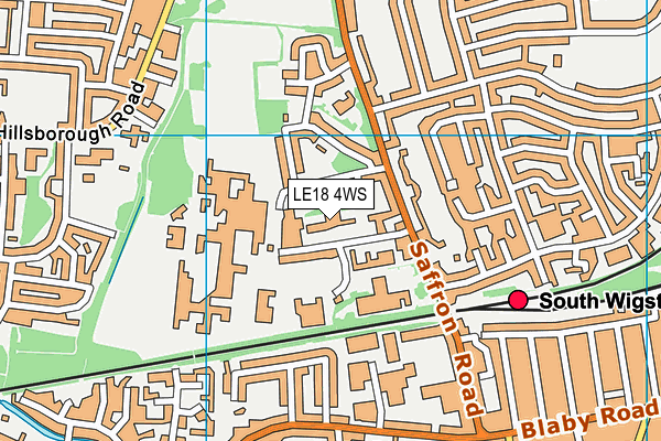 LE18 4WS map - OS VectorMap District (Ordnance Survey)