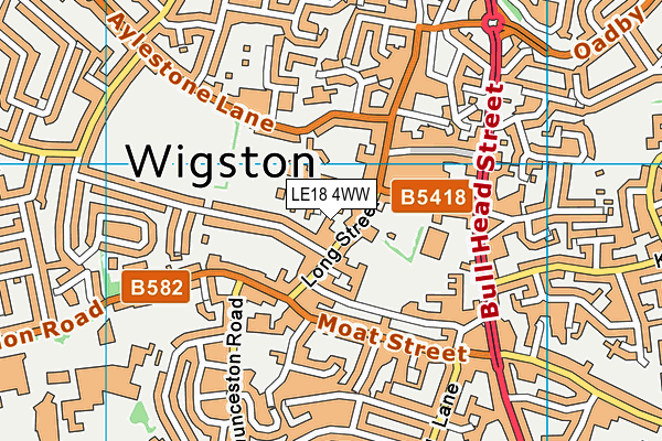 LE18 4WW map - OS VectorMap District (Ordnance Survey)