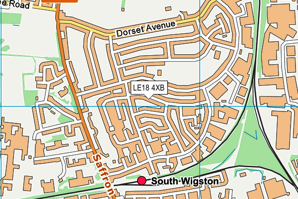 LE18 4XB map - OS VectorMap District (Ordnance Survey)