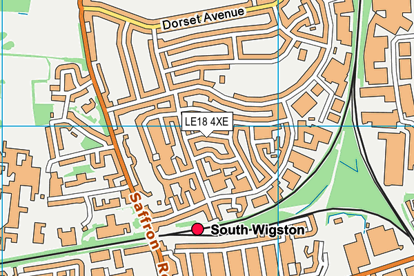 LE18 4XE map - OS VectorMap District (Ordnance Survey)