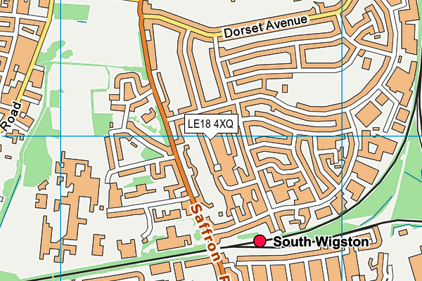 LE18 4XQ map - OS VectorMap District (Ordnance Survey)