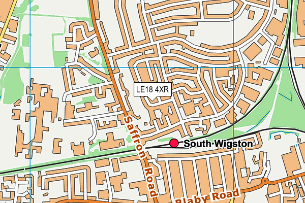 LE18 4XR map - OS VectorMap District (Ordnance Survey)
