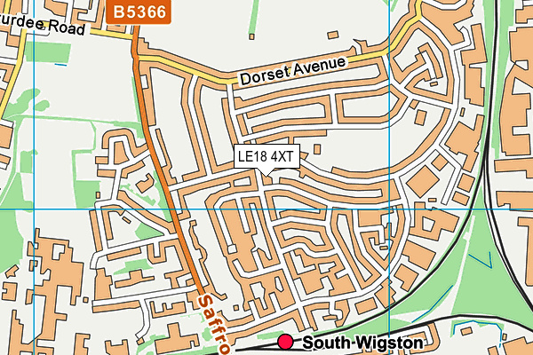 LE18 4XT map - OS VectorMap District (Ordnance Survey)