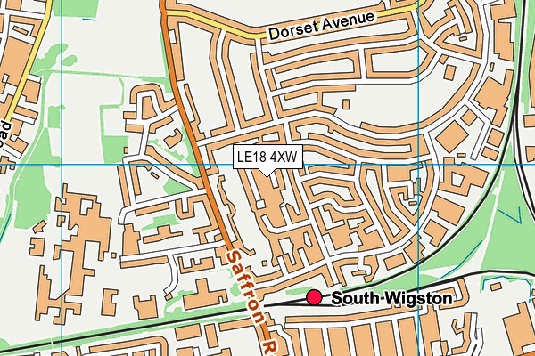 LE18 4XW map - OS VectorMap District (Ordnance Survey)