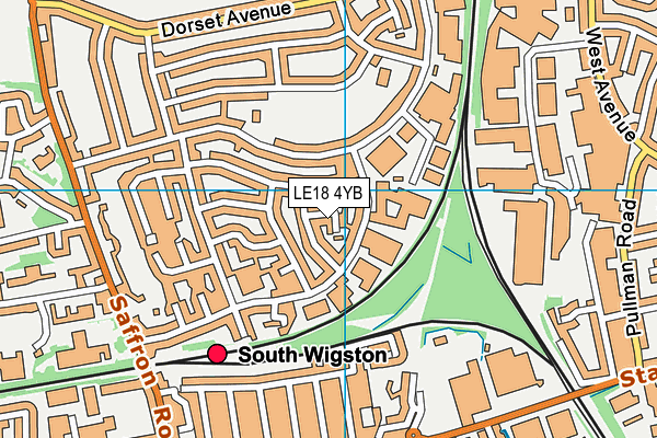 LE18 4YB map - OS VectorMap District (Ordnance Survey)