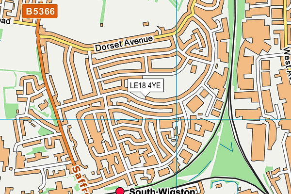 LE18 4YE map - OS VectorMap District (Ordnance Survey)