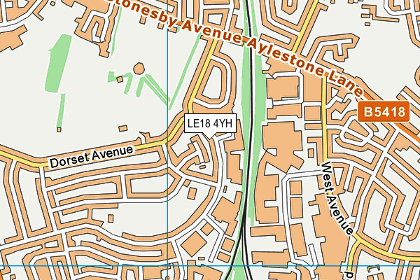 LE18 4YH map - OS VectorMap District (Ordnance Survey)