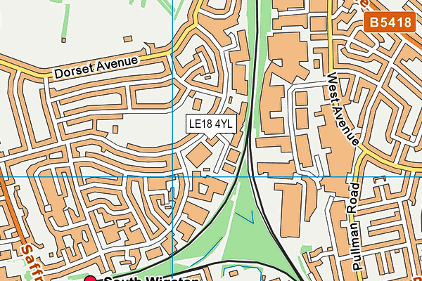 LE18 4YL map - OS VectorMap District (Ordnance Survey)