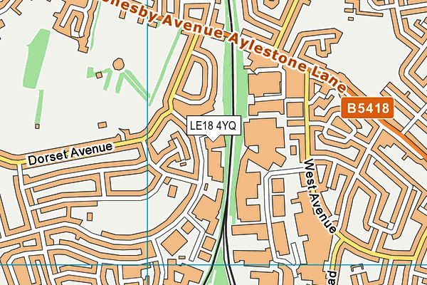 LE18 4YQ map - OS VectorMap District (Ordnance Survey)