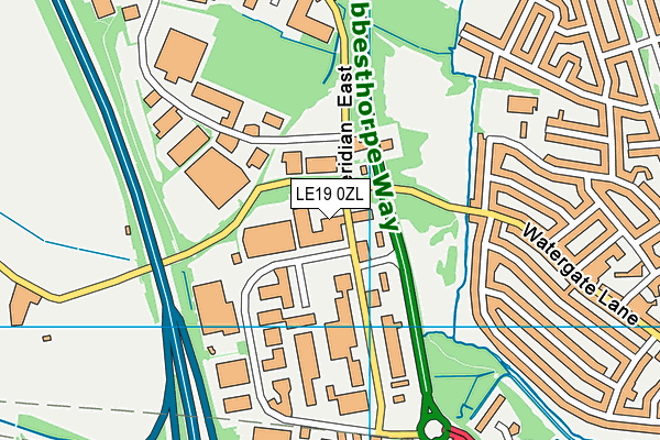 LE19 0ZL map - OS VectorMap District (Ordnance Survey)