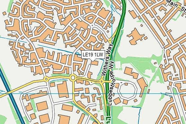 LE19 1LW map - OS VectorMap District (Ordnance Survey)