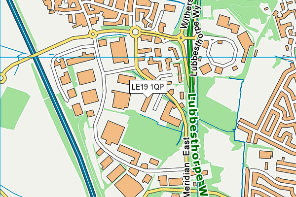 LE19 1QP map - OS VectorMap District (Ordnance Survey)