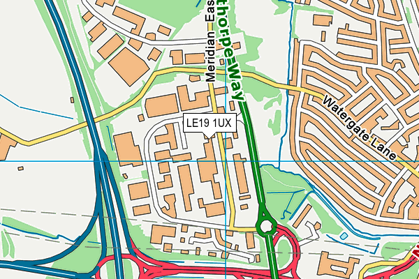 LE19 1UX map - OS VectorMap District (Ordnance Survey)