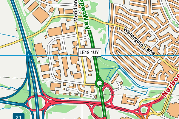 LE19 1UY map - OS VectorMap District (Ordnance Survey)