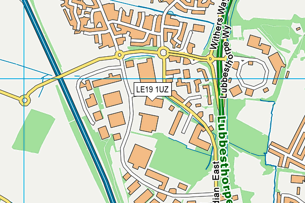 LE19 1UZ map - OS VectorMap District (Ordnance Survey)
