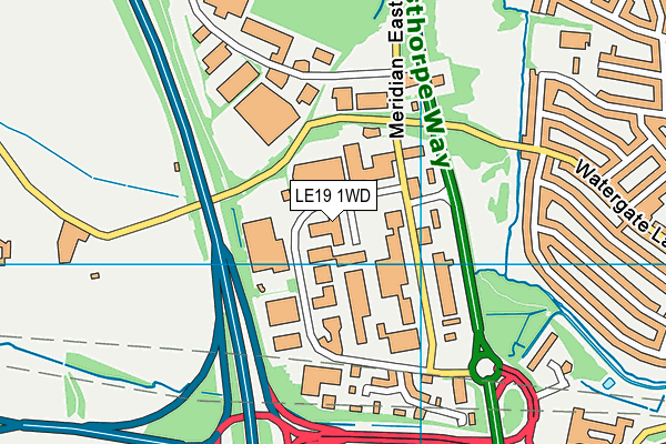 LE19 1WD map - OS VectorMap District (Ordnance Survey)