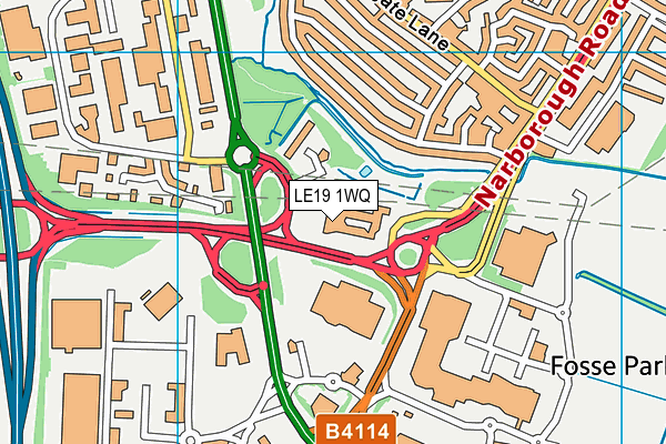 Livingwell Health Club (Leicester) map (LE19 1WQ) - OS VectorMap District (Ordnance Survey)