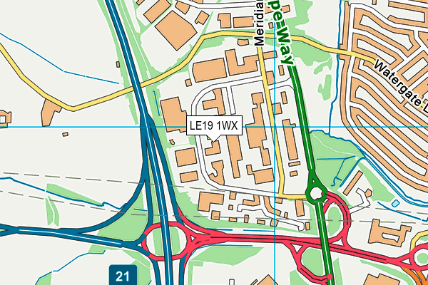 LE19 1WX map - OS VectorMap District (Ordnance Survey)