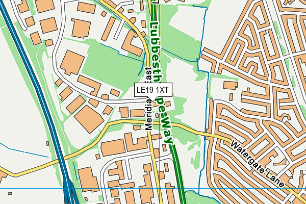 LE19 1XT map - OS VectorMap District (Ordnance Survey)