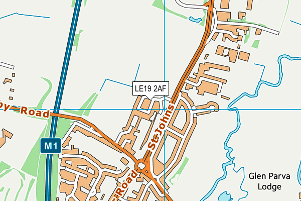 LE19 2AF map - OS VectorMap District (Ordnance Survey)