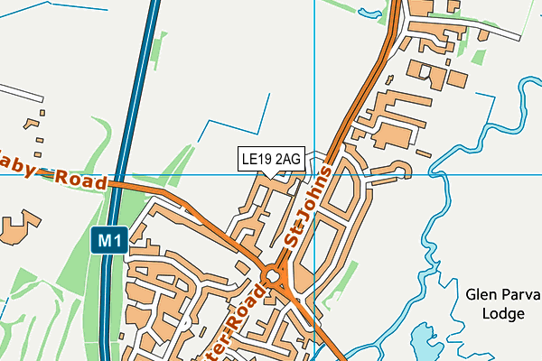 LE19 2AG map - OS VectorMap District (Ordnance Survey)