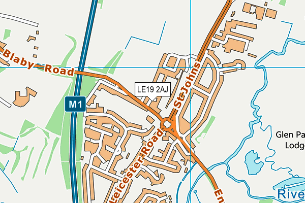 LE19 2AJ map - OS VectorMap District (Ordnance Survey)