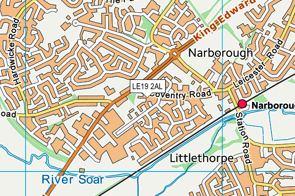 LE19 2AL map - OS VectorMap District (Ordnance Survey)