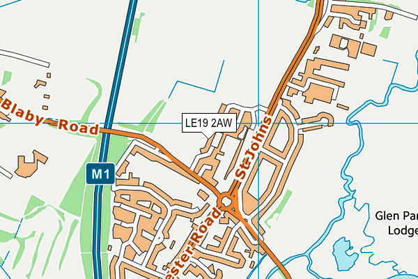 LE19 2AW map - OS VectorMap District (Ordnance Survey)