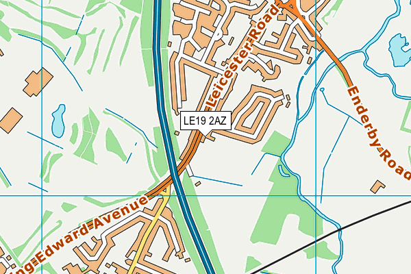 LE19 2AZ map - OS VectorMap District (Ordnance Survey)