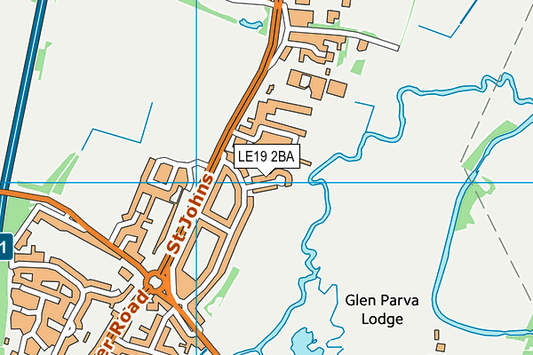 LE19 2BA map - OS VectorMap District (Ordnance Survey)