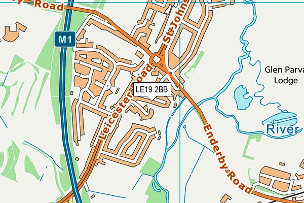 LE19 2BB map - OS VectorMap District (Ordnance Survey)